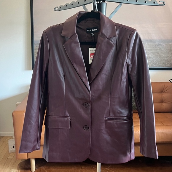 Steve Madden Faux Leather Blazer - Picture 1 of 3